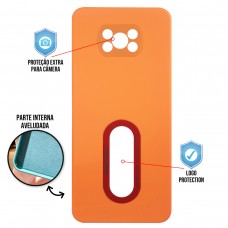 Capa para Xiaomi Poco X3/Poco X3 Pro/Poco X3 NFC - Case Silicone Safe Glass Laranja